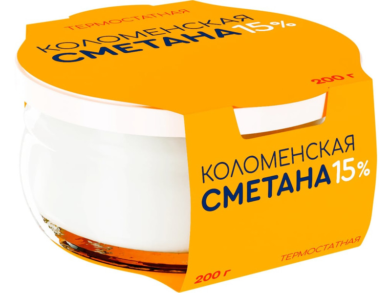 Сметана Коломенская 15% 200 гр ст/б Россия