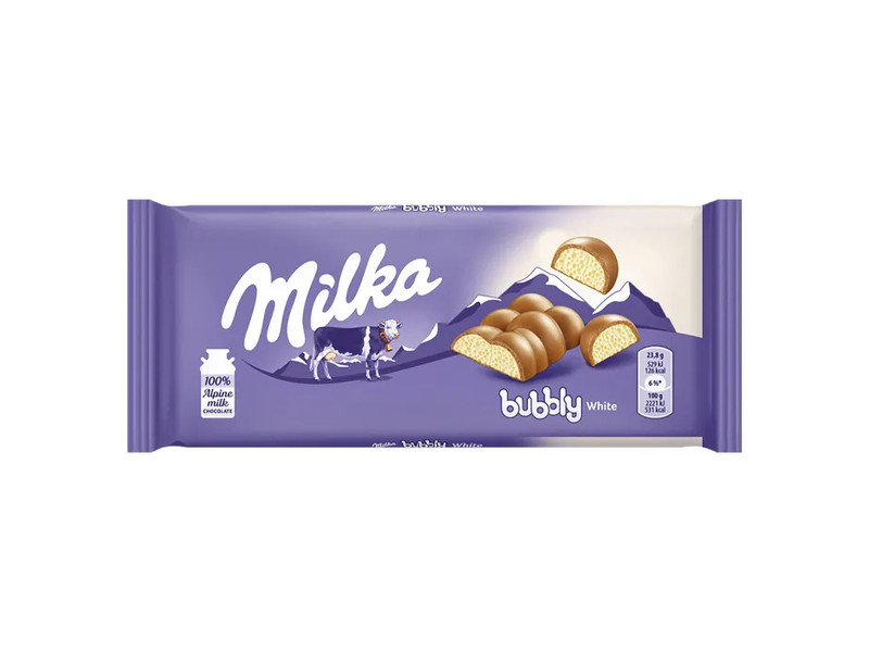 Шоколад Milka молочный Bubbly White 95 гр Германия