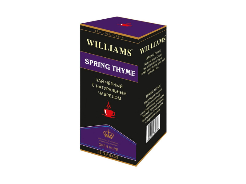 Чай Williams Spring Thyme черный цейлонский 25*50 г Россия